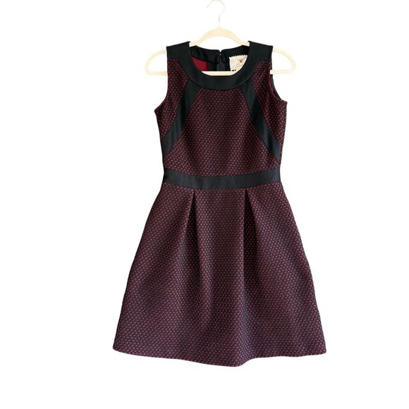 Tabitha Womens Sleeveless Textured Dress Size 4 Black & Red Pattern - Picture 1 of 9